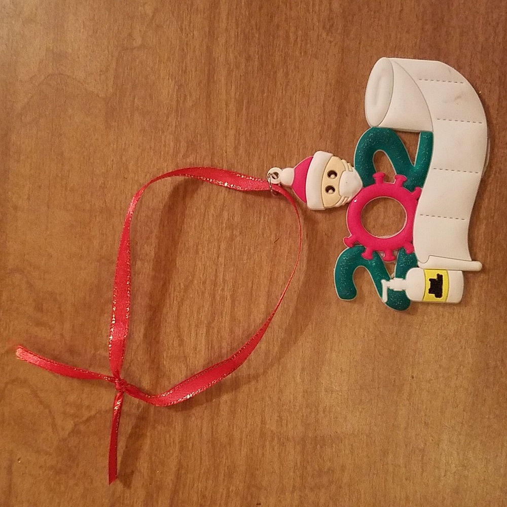 2020 Commemorative Christmas ornament.  Toilet paper, hand sanitizer, mask.